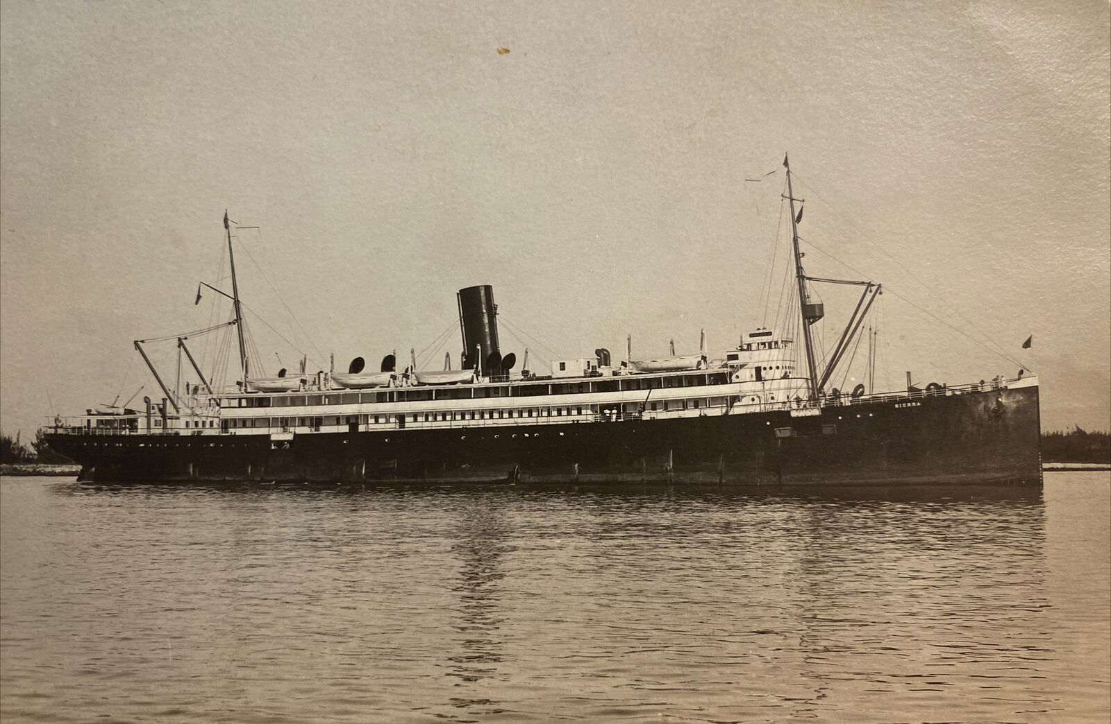 SS Sierra Steam Ship Matson Oceanic Hawaii Cruise Line c 1920s Steamship RPPC