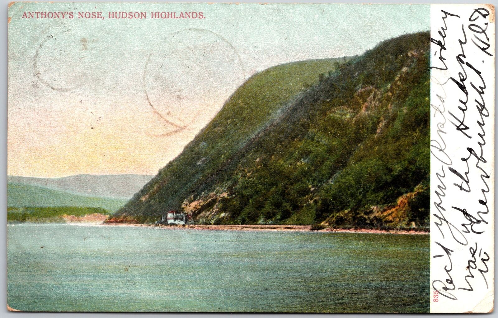 1906 Anthony\'s Nose Hudson Highlands Mountains & Lake Posted Postcard
