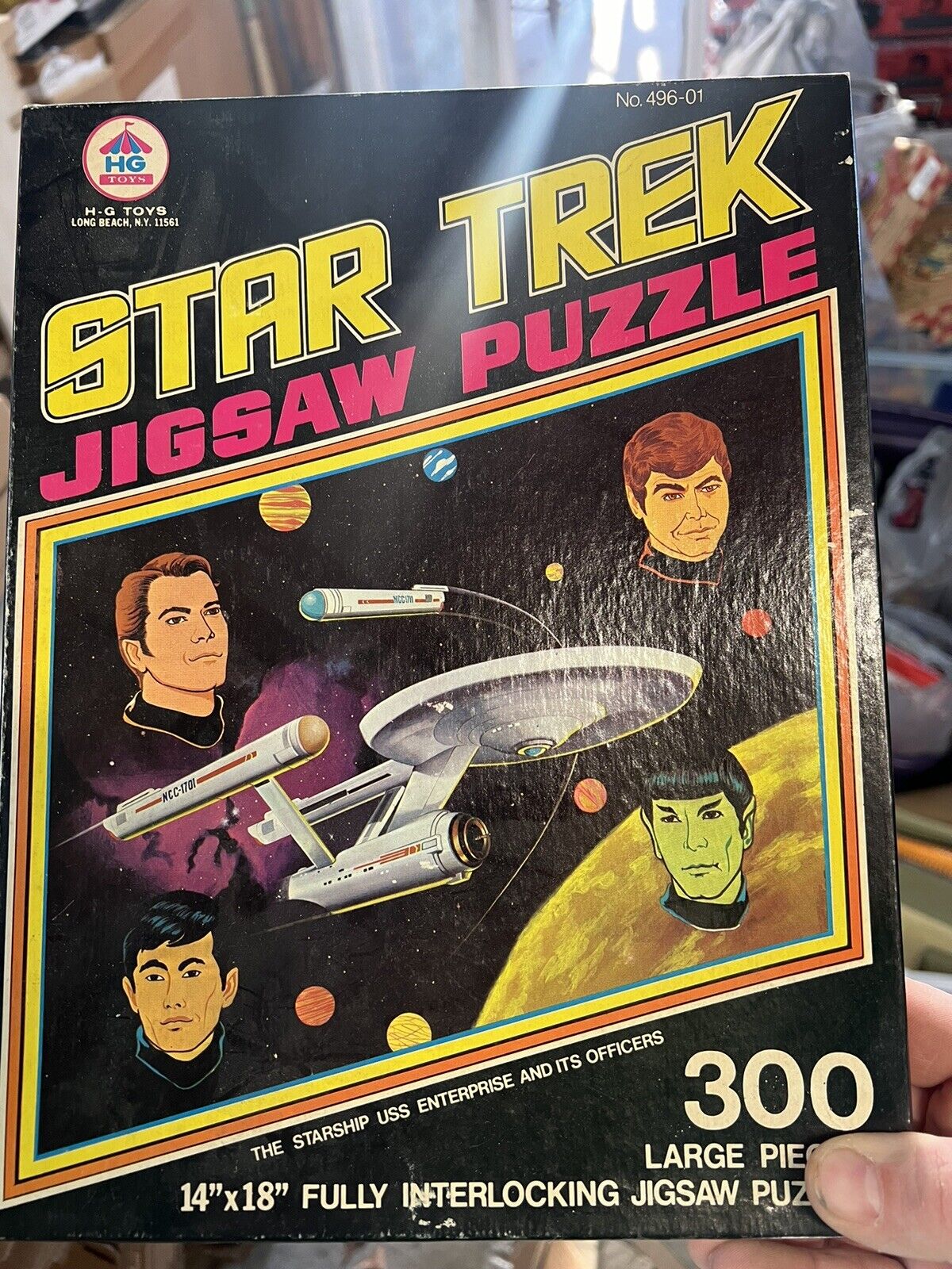 Vintage STAR TREK ENTERPRISE & OFFICERS Jigsaw Puzzle 1974 HG Toys 300 Pieces