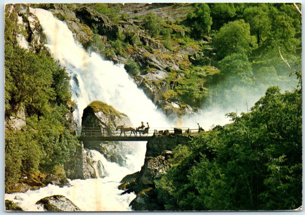 Postcard - The Briksdal falls, Norway