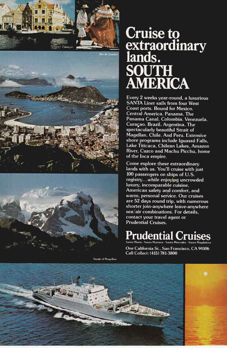1975 Prudential Cruises: Extraordinary Lands Vintage Print Ad