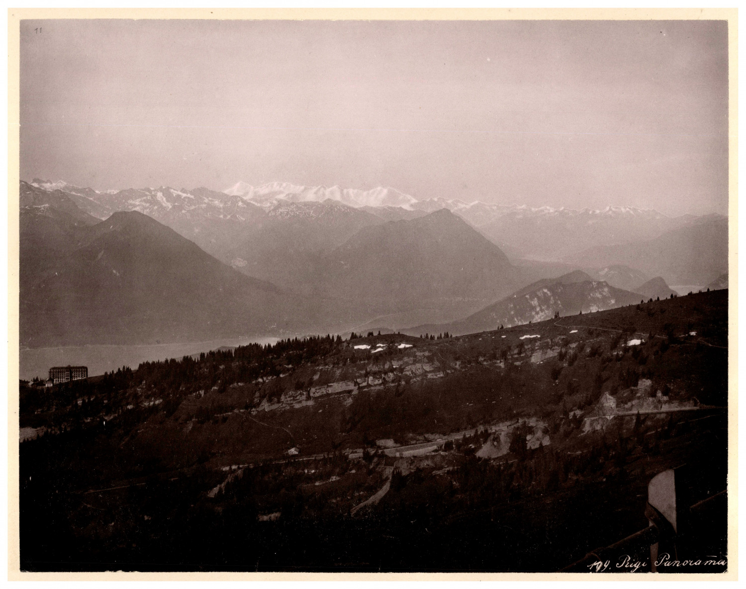 Switzerland, Rigi, panorama vintage print, photomechanical 22.5x28.5 circa 18
