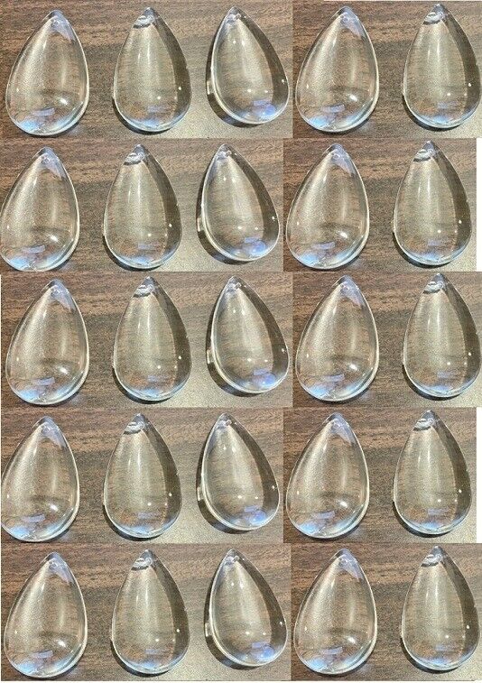 20PCs Tear drop Chandelier Crystal Glass Pendants Flat Surface 2.2 inch Dangle