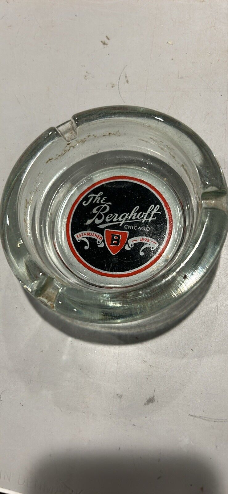 The Berghoff Vintage Ashtray Chicago IL Illinois 3-Dent Round