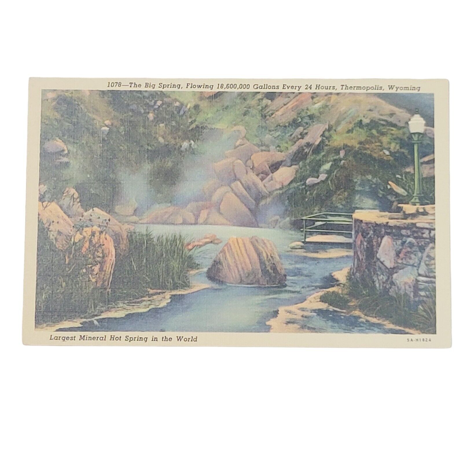 Postcard The Big Springs Thermopolis Wyoming USA