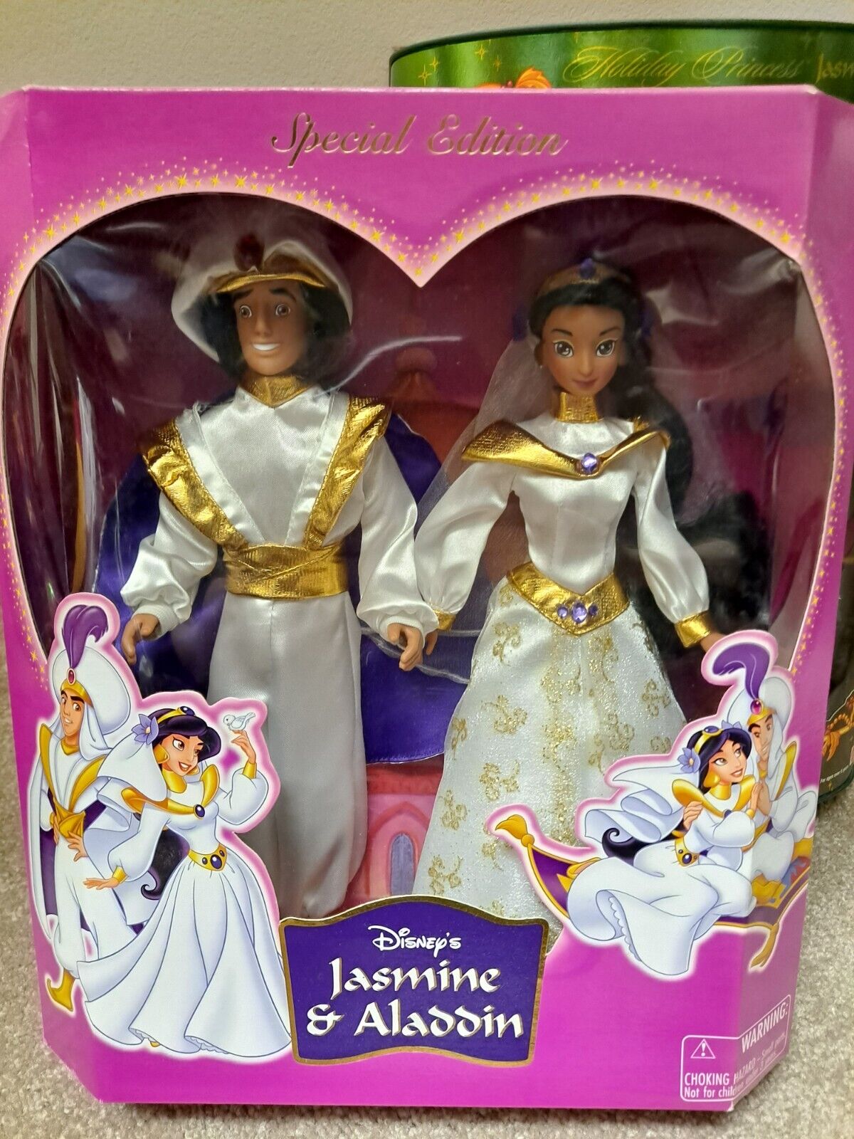 NIB Vintage RARE Disney Parks Jasmine And Aladdin Wedding Dolls Special Edition