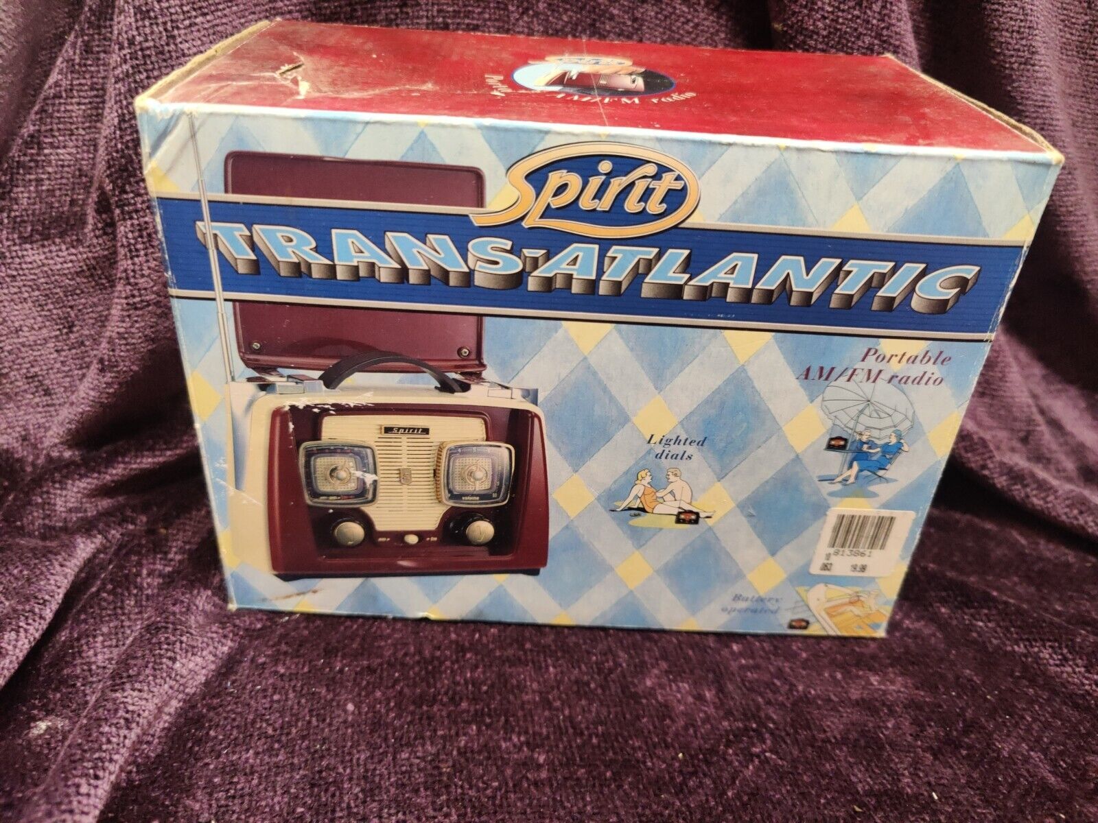 Vtg Spirit AM/FM Trans-atlantic Transistor Novelty Radio NEW WITH BOX Batteries 