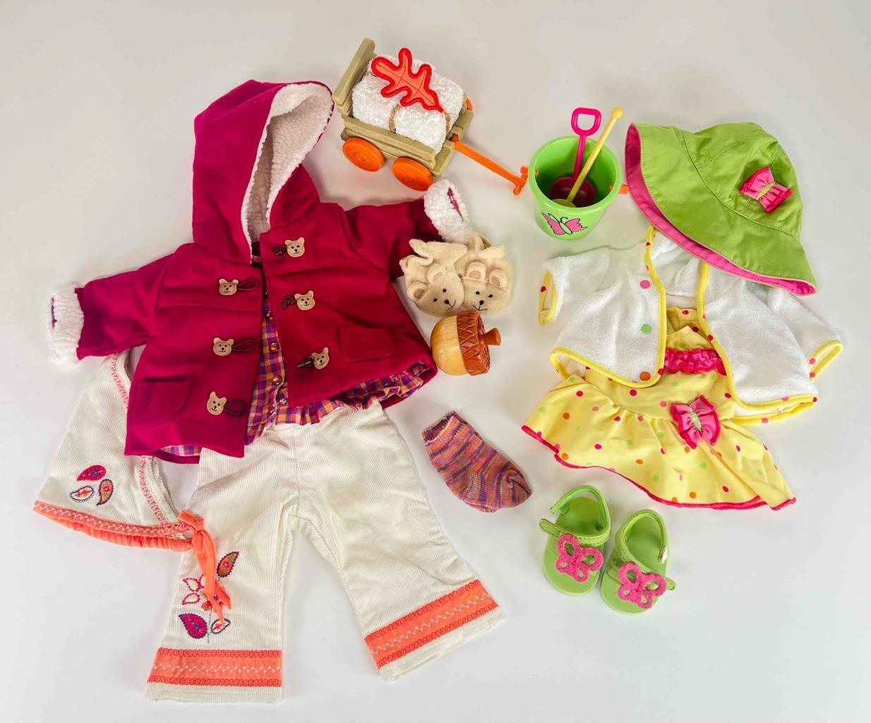 Ret. Pleasant Bitty Baby Sunshine Beach Harvest Plaid Toggle Coat Outfit Toy Lot