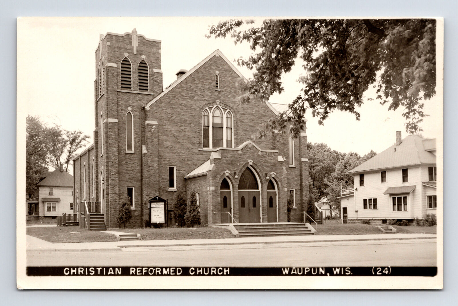 RPPC Christian Reformed Church Waupun Wisconsin WI Postcard