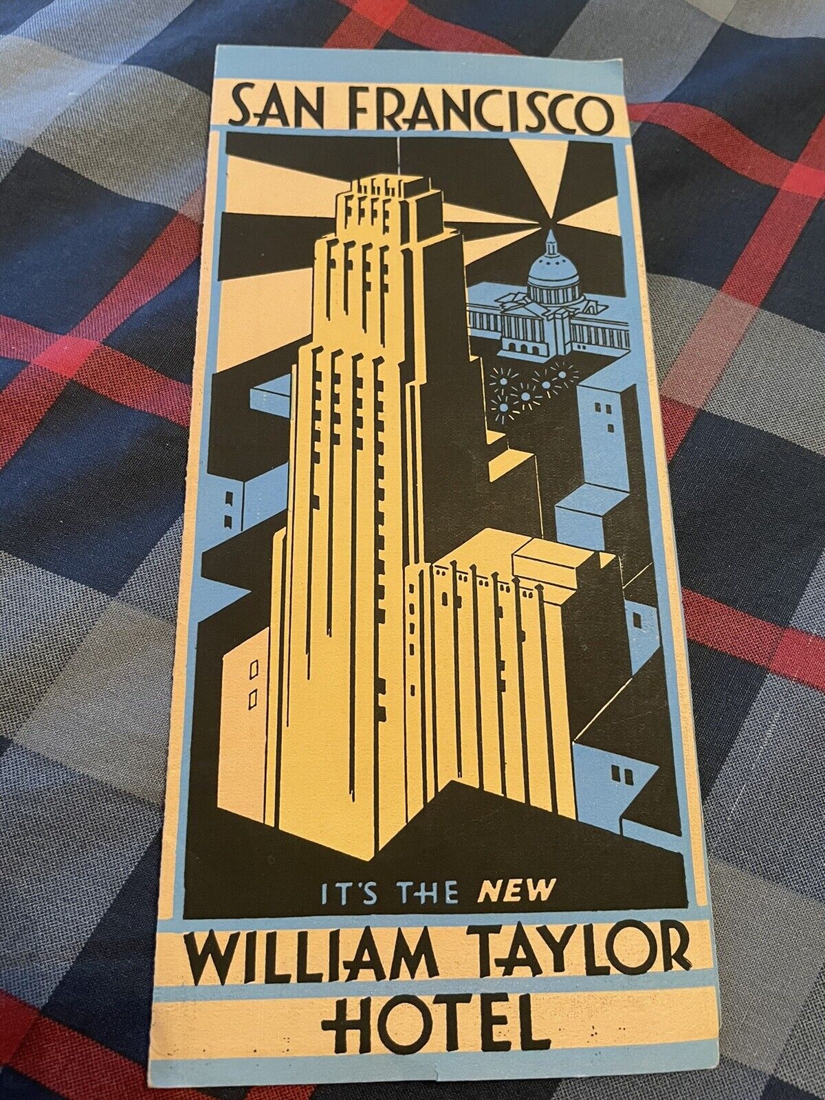 The New William Taylor Hotel Brochure San Francisco 1929 Big Fold Out Display