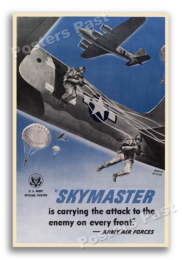 1943 Douglas C-54 Skymaster Vintage Style WW2 Poster - 24x36