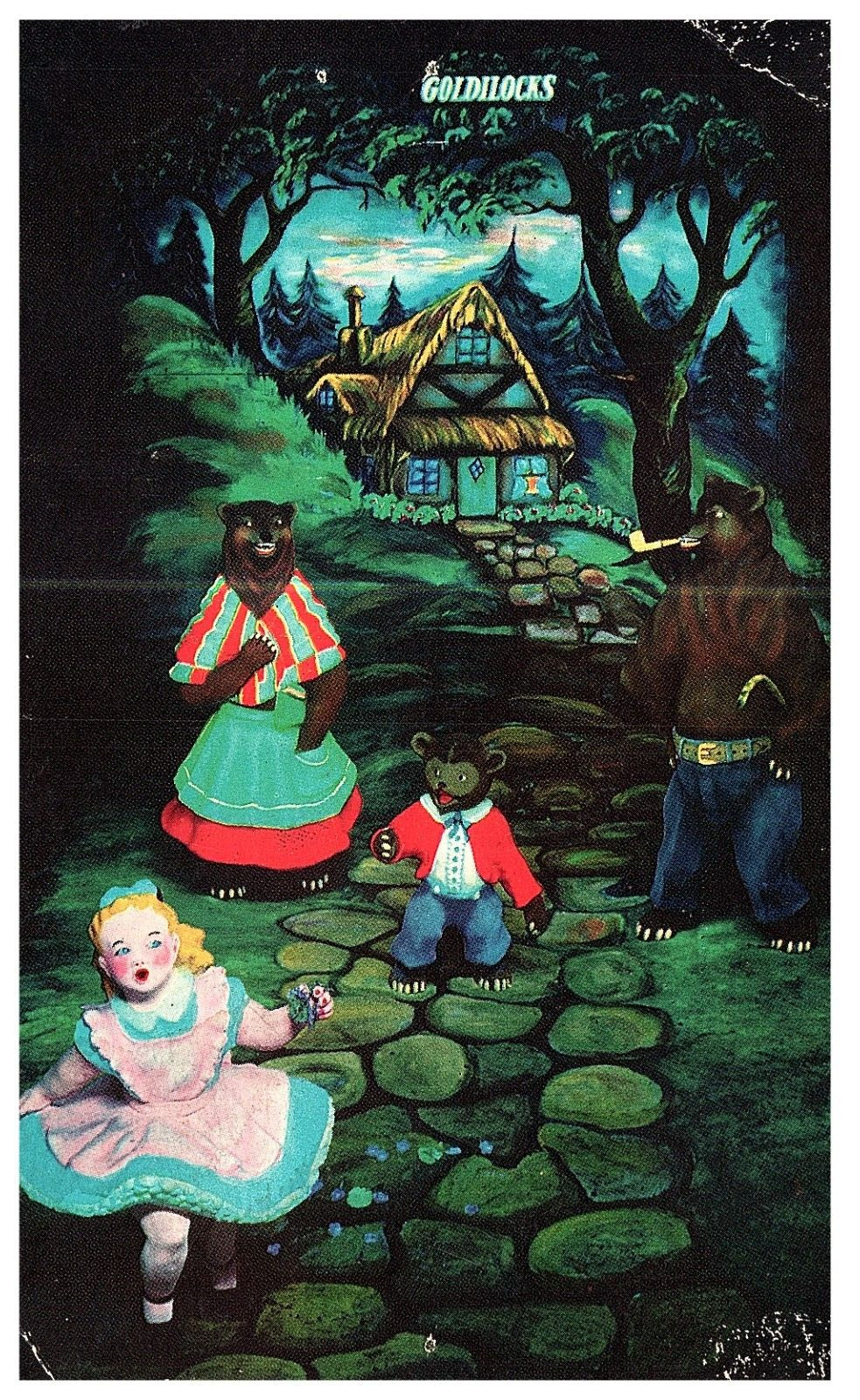 Postcard Fairyland Caverns Goldilocks and the Three Bears Highway 58 Unposted