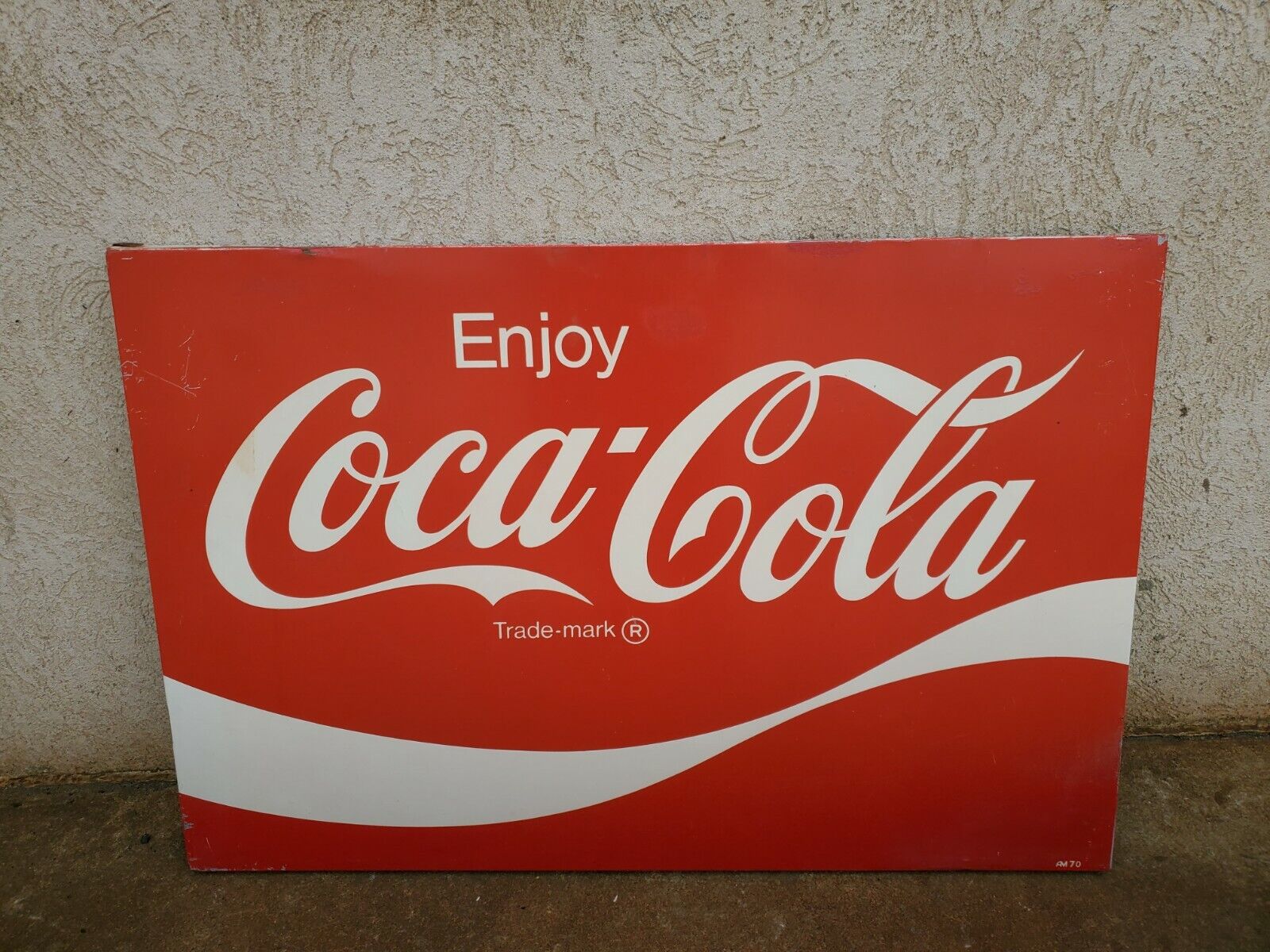  Vintage ENJOY Coca Cola COKE Metal box Soda Sign C