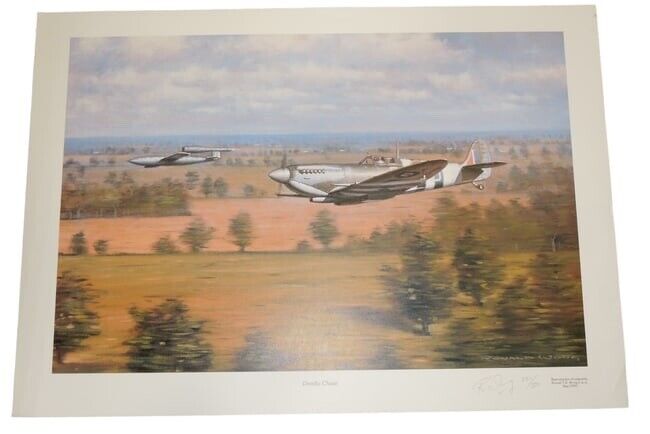 Spitfire IX Aircraft Deadly Chase Ronald Wong Signed Print 251/750