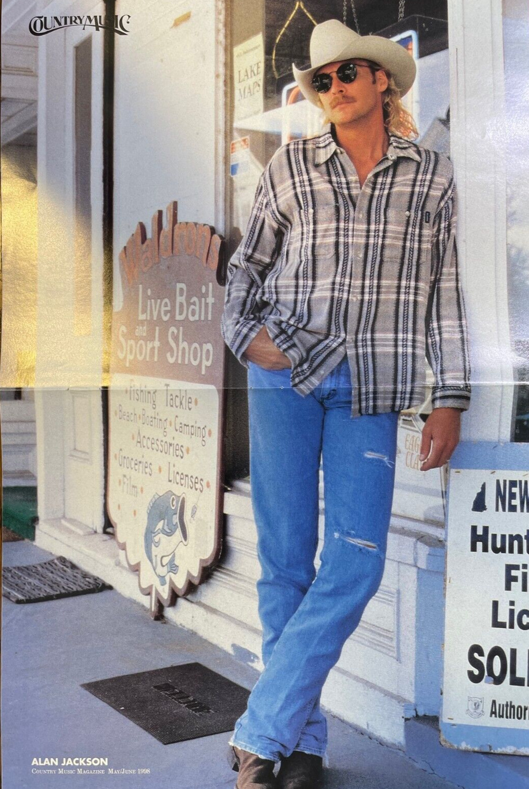 1998 Vintage Magazine Poster Country Singer Alan Jackson