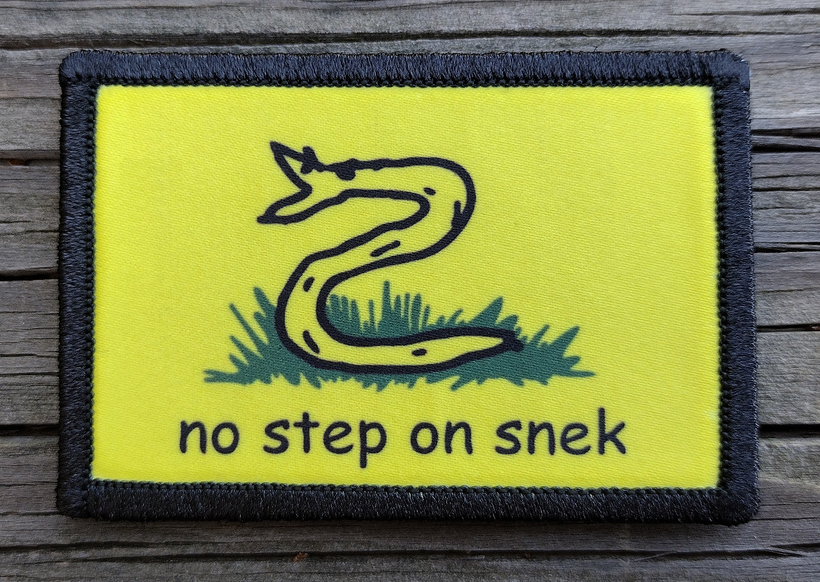 No Step On Snek Dont Tread On Me Morale Patch Hook & Loop 2A Funny Army Custom