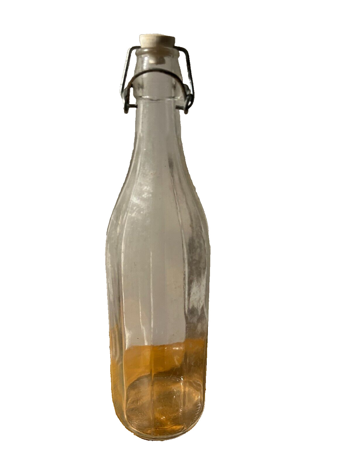 Vintage 55MM Clear Bottle, Top Sealing, Antique Unbranded Bottle, Flip Top Glass