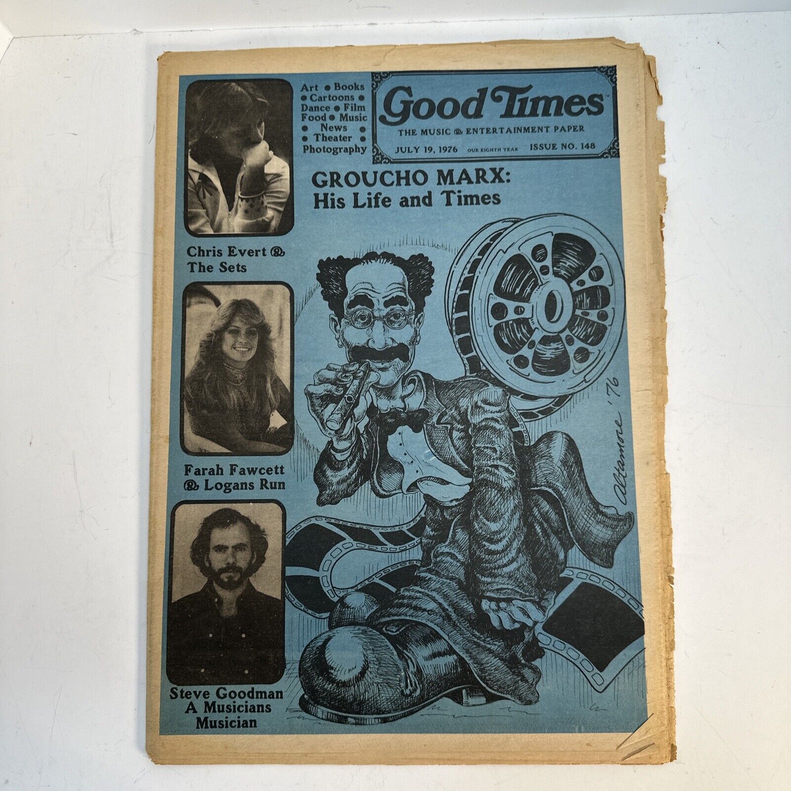 1976 Music Magazine Paper Good Times Groucho Marx Steve Goodman