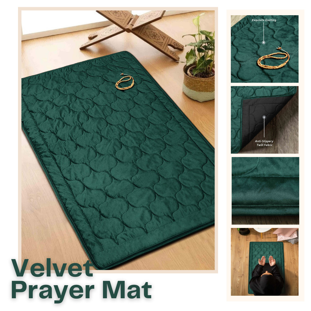 Moroccan Design Islamic Prayer Mat Soft & Thick Velvet Rugs For Muslims Prayer