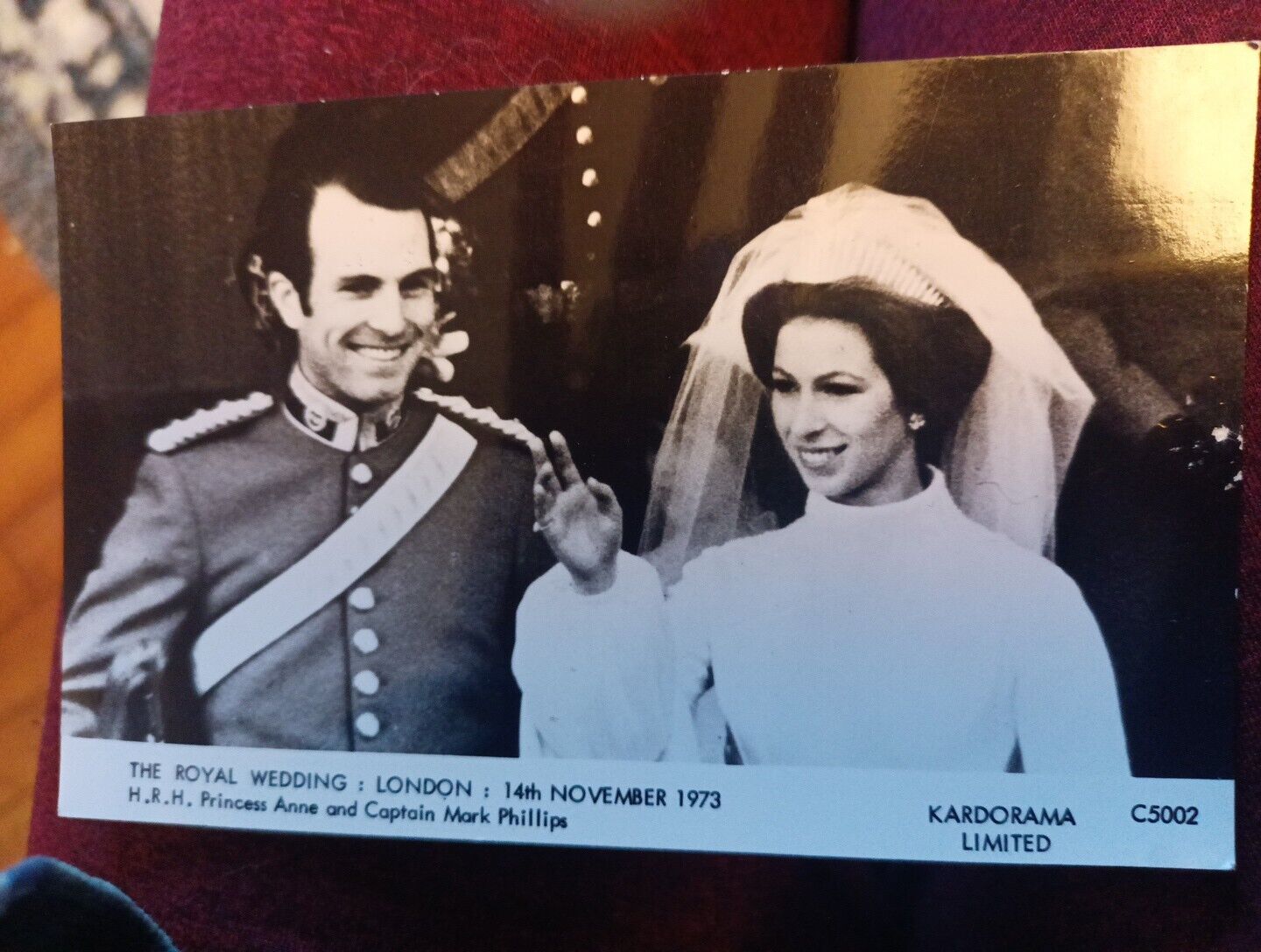1973 RPPC Wedding Anne, Princess  Great Britian  Capt Mark Phillips postcard a34