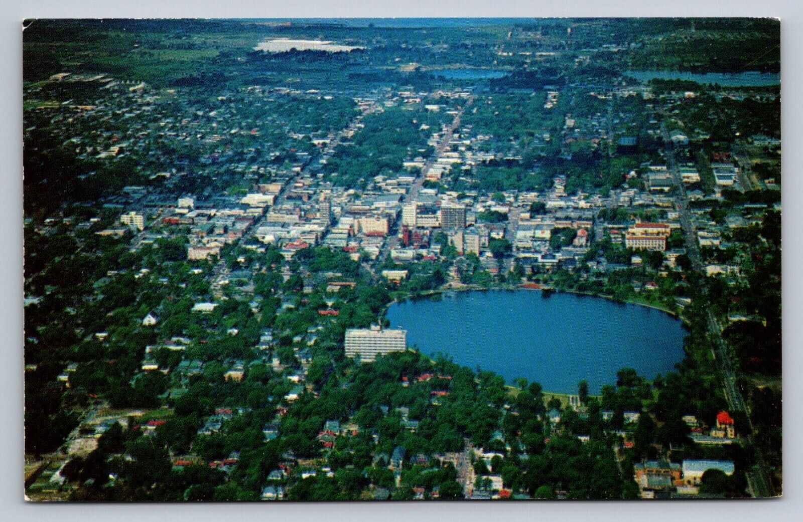 Postcard Florida Orlando Air View Lake Chrome Unposted C166
