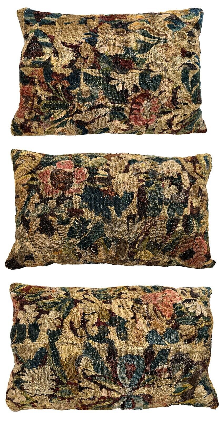 17th C. Brussels Tapestry Fragment Pillow (3 Available)