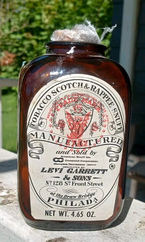Antique Vintage Tobacco Scotch & Rappee Snuff Bottle - Levi Garrett & Sons