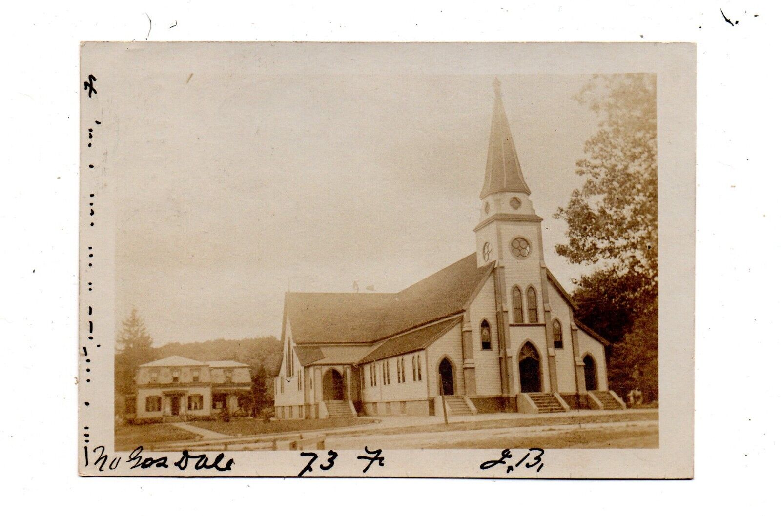 NORTH GROSVENORDALE, CT ~ ST JOSEPH'S CATHOLIC CHURCH, REAL PHOTO PC ~ used 1906