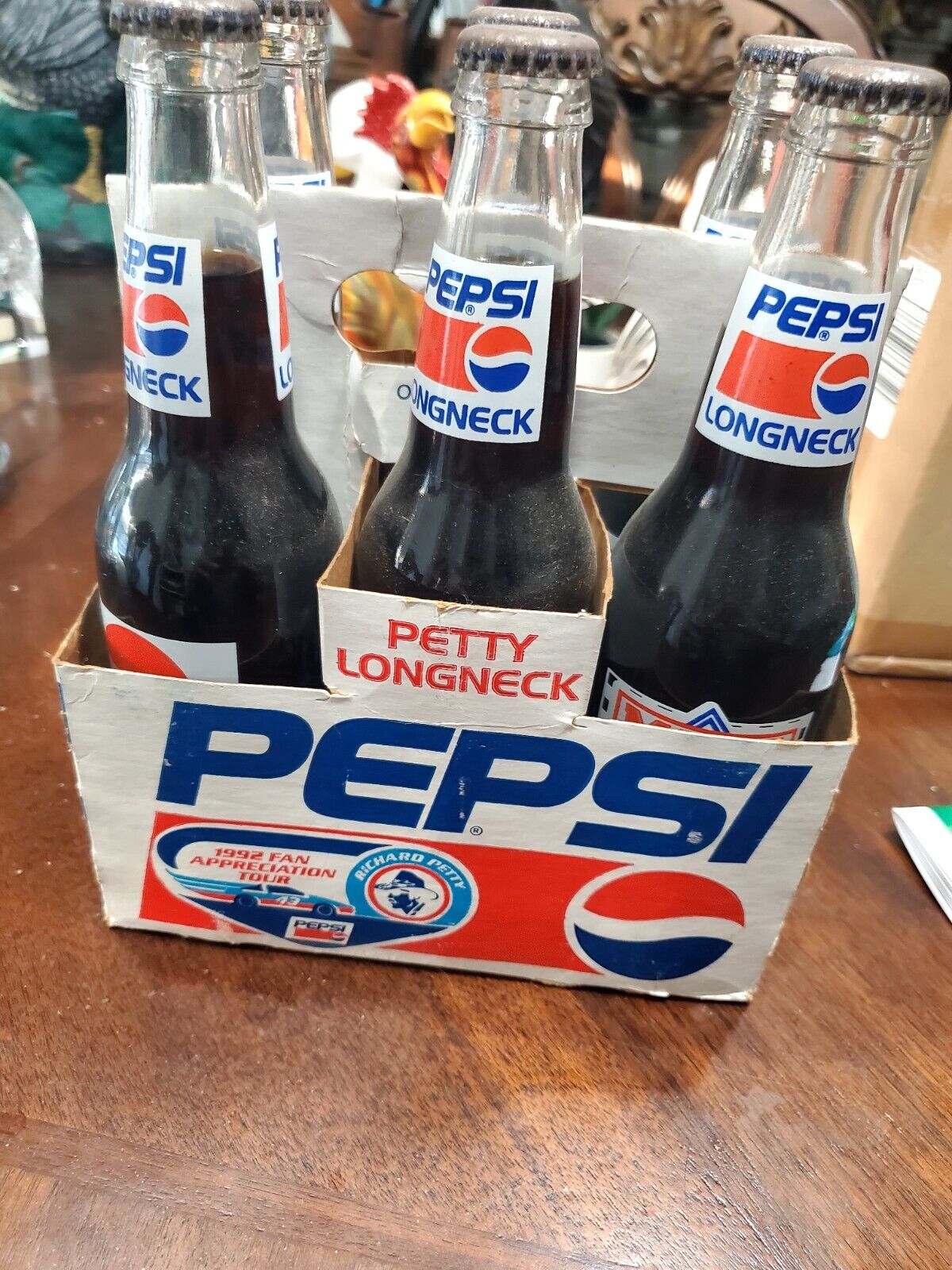 Nascar Richard Petty 1992 Fan Appreciation Tour 6-Pack Pepsi Bottles Boxed