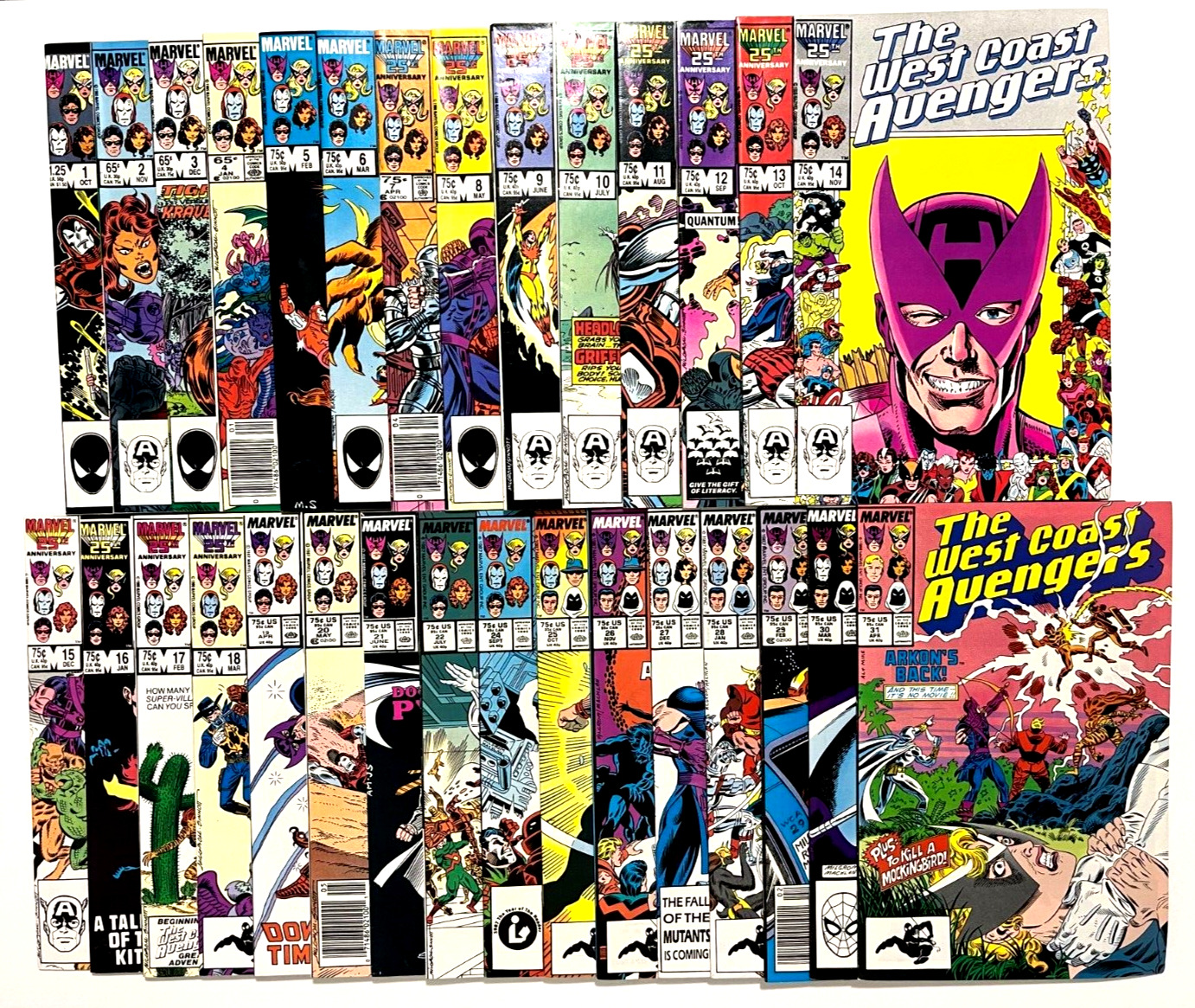 West Coast Avengers Lot #1-31 (-#23) - Marvel 1985-1988 - ALL Nice - See Picture