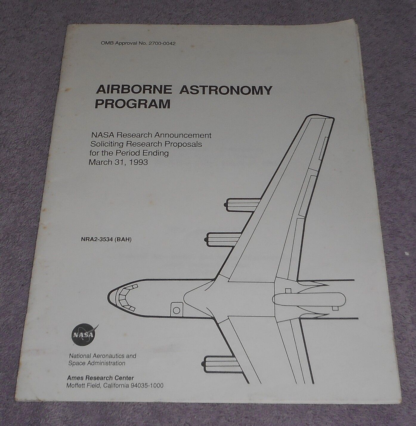 NASA Notice Airborne Astronomy Oberservation 1993 Research Announcement Booklet 
