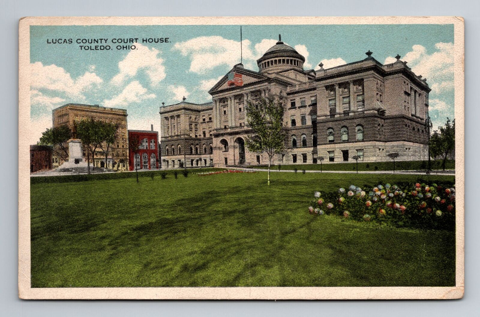 Toledo OH-Ohio, Lucas County Court House, Antique Vintage Souvenir Postcard