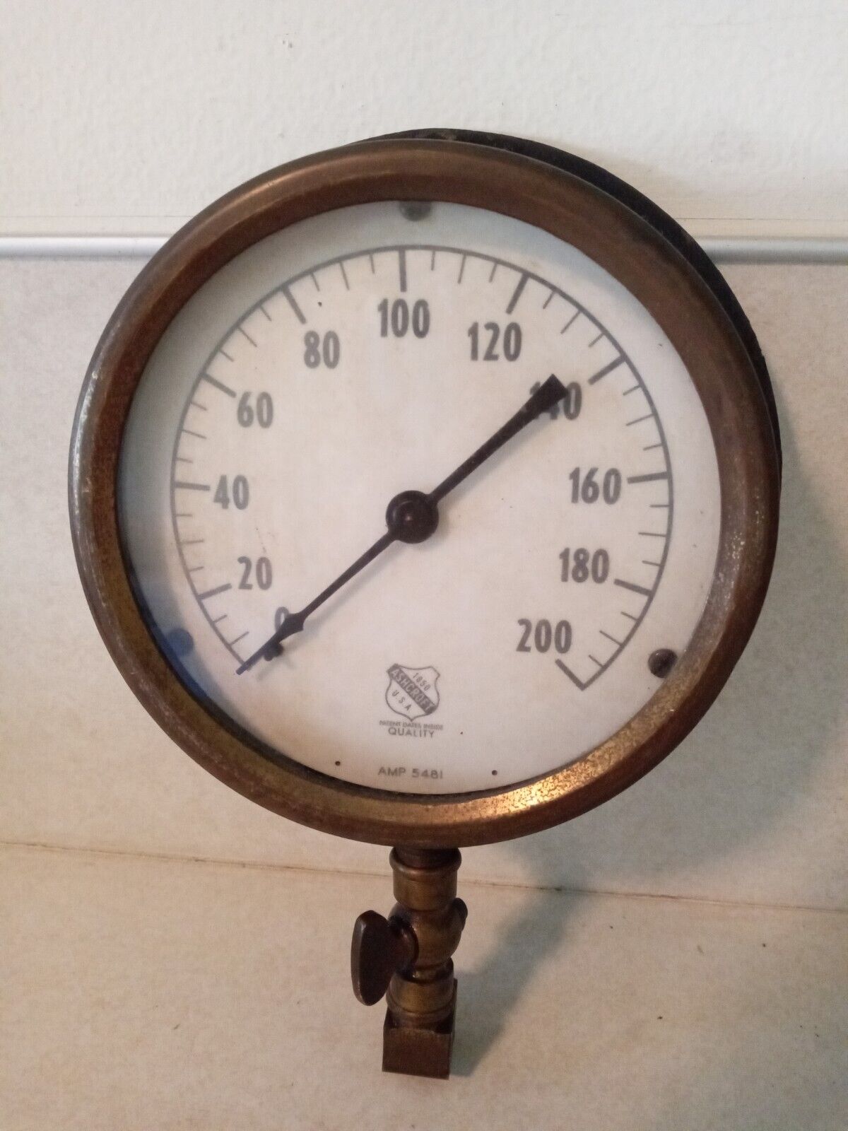 Vintage Ashcroft 1850 USA Pressure  Gauge Steampunk  5.5 In Diameter