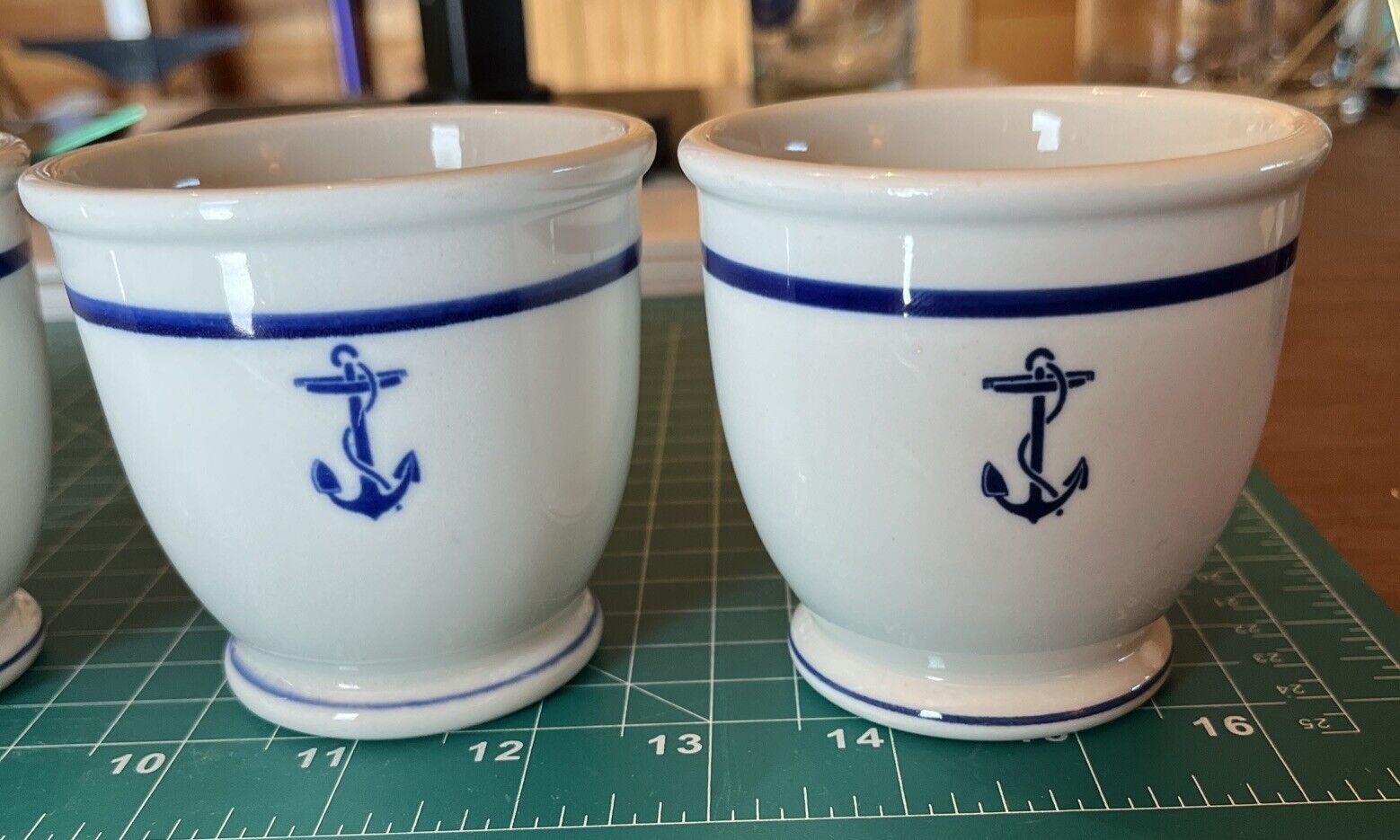 2 VTG U.S. Navy China Wardroom Officers Mess Anchor Egg/Coffee/Custard Cups