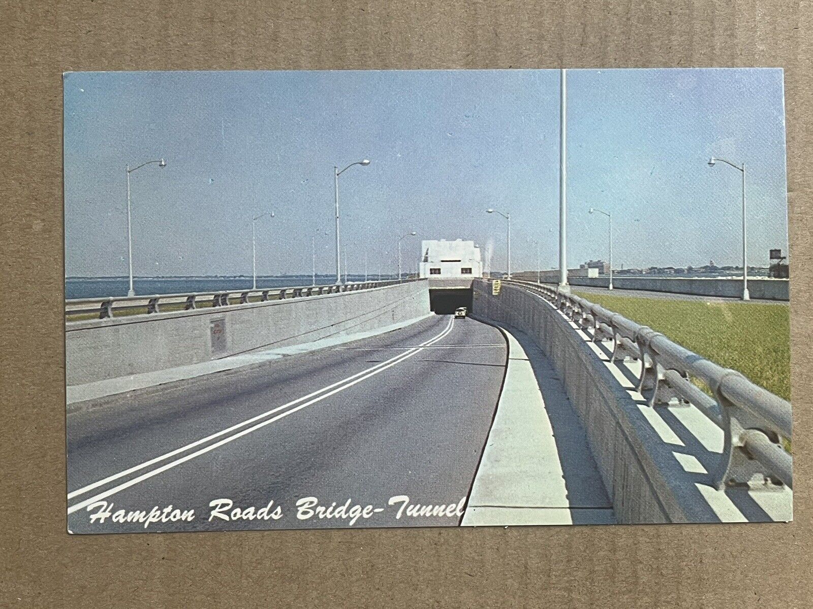 Postcard Norfolk Virginia Hampton Roads Bridge Tunnel Vintage VA