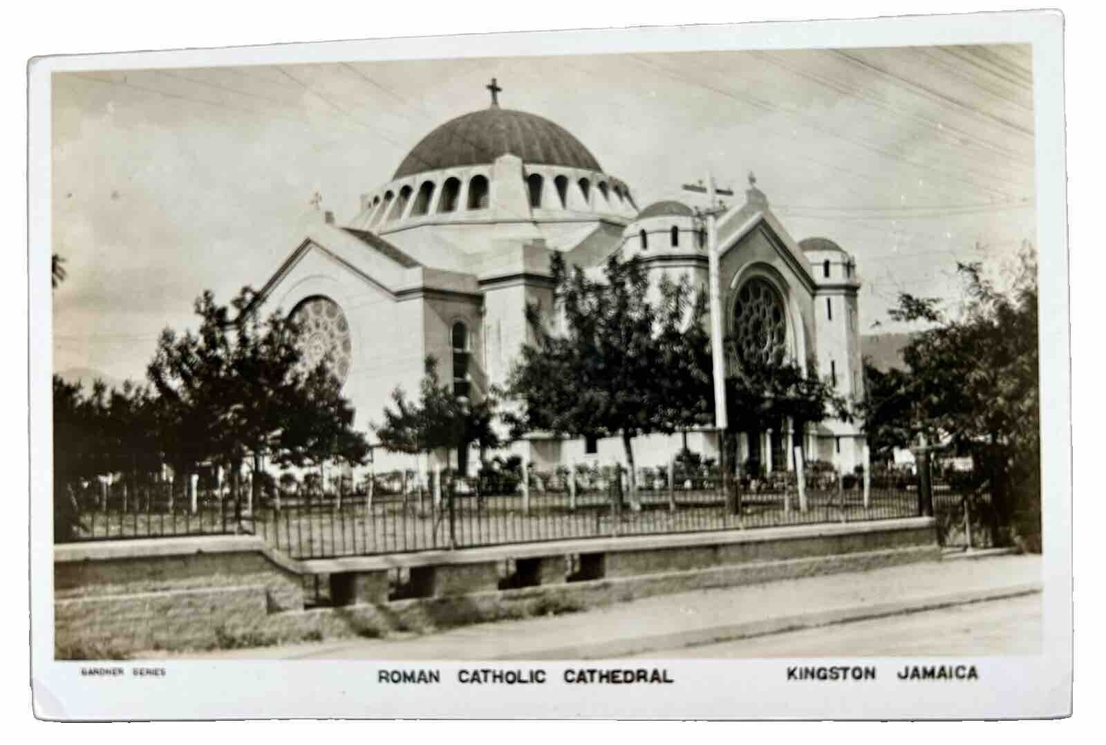 Roman Catholic Cathedral Kingston Jamaica Vintage Real Photo Postcard. RPPC