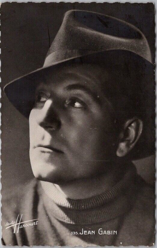 Vintage JEAN GABIN Real Photo RPPC Postcard French Actor & Singer c1950s Unused