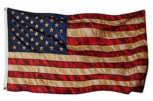 Frf Vintage American Flag Tea Stained Us Outdoor Flags 3x5 Ft Old Antique Usa Fl