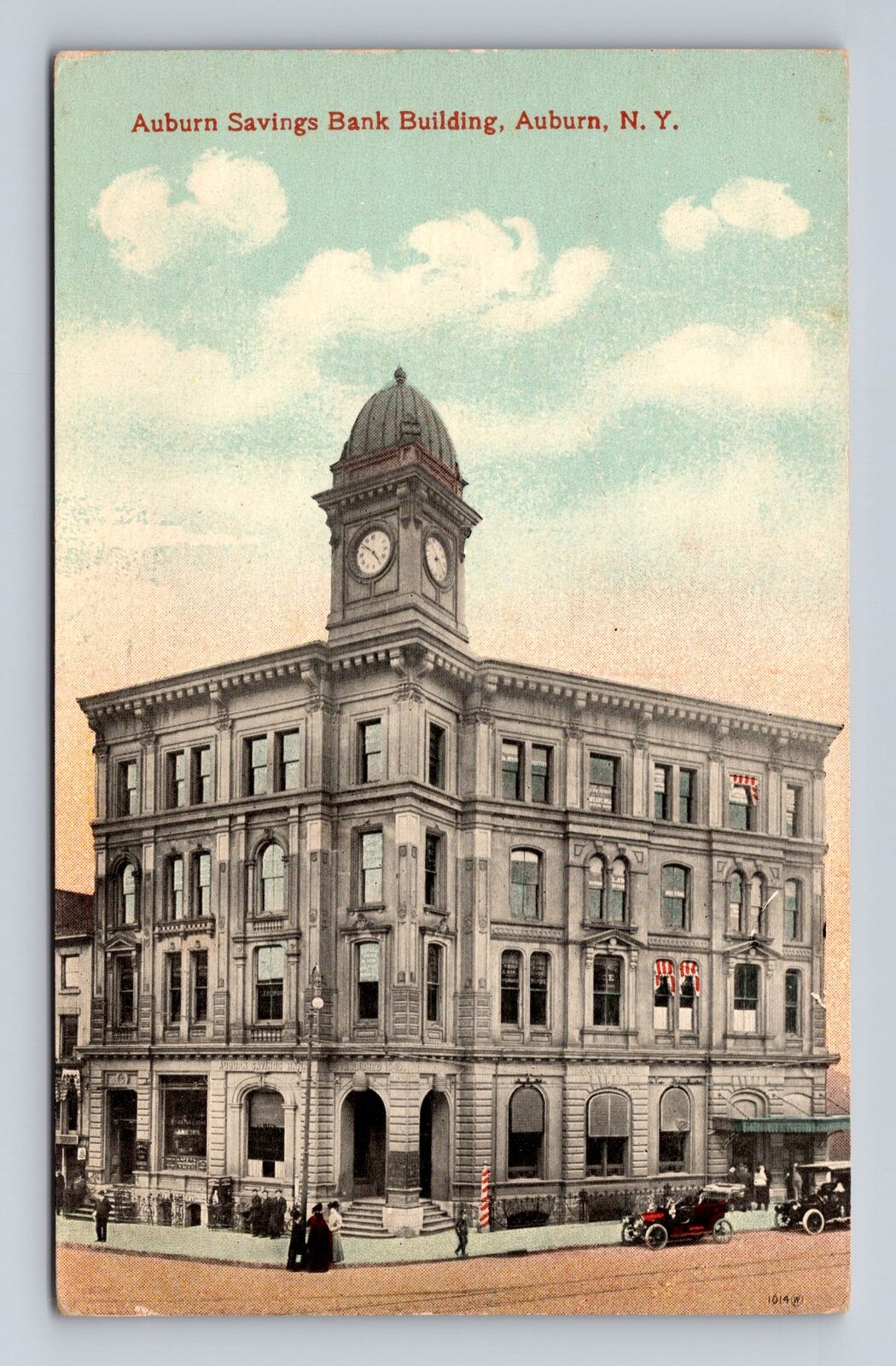 Auburn NY- New York, Auburn Savings Bank Building, Antique, Vintage Postcard