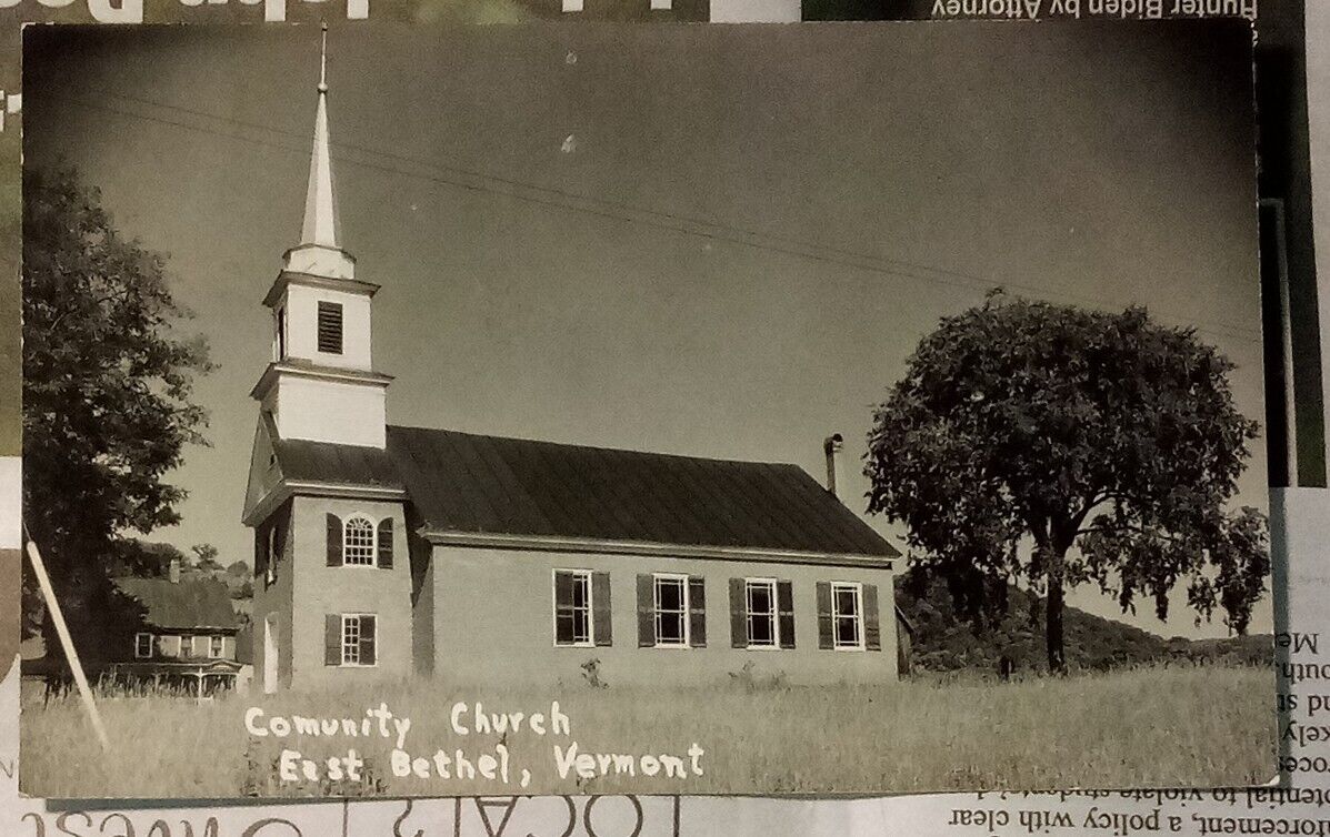 Comunity [sic] Church, East Bethel, Vermont - 1955 RPPC