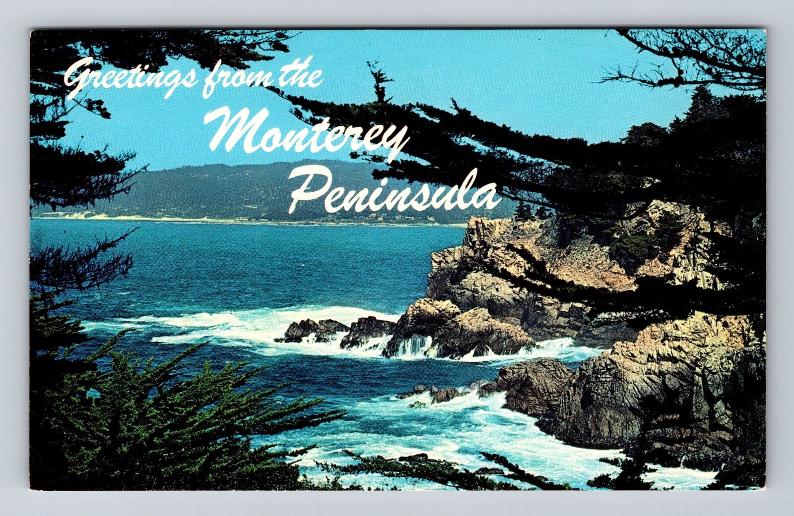 Cypress Cove CA-California, Point Lobos St Park, Pacific Ocean Vintage Postcard