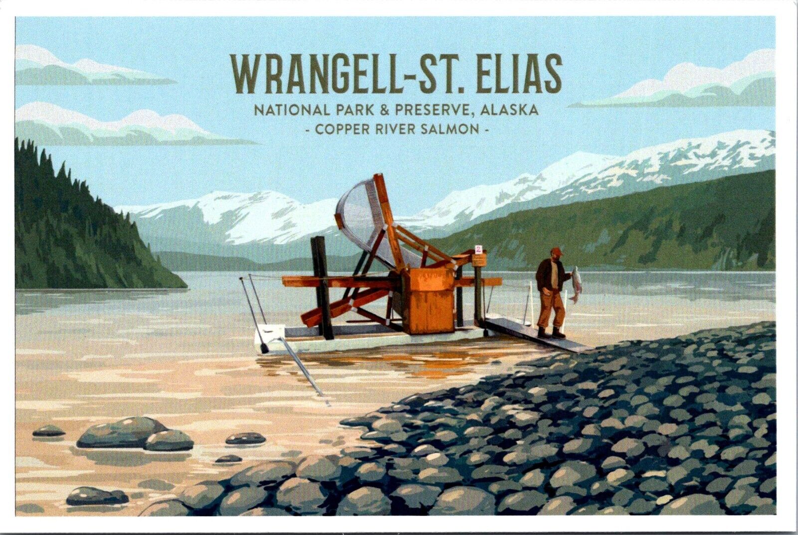 Wrangell St Elias National Park & Preserve Alaska Copper River Salmon postcard