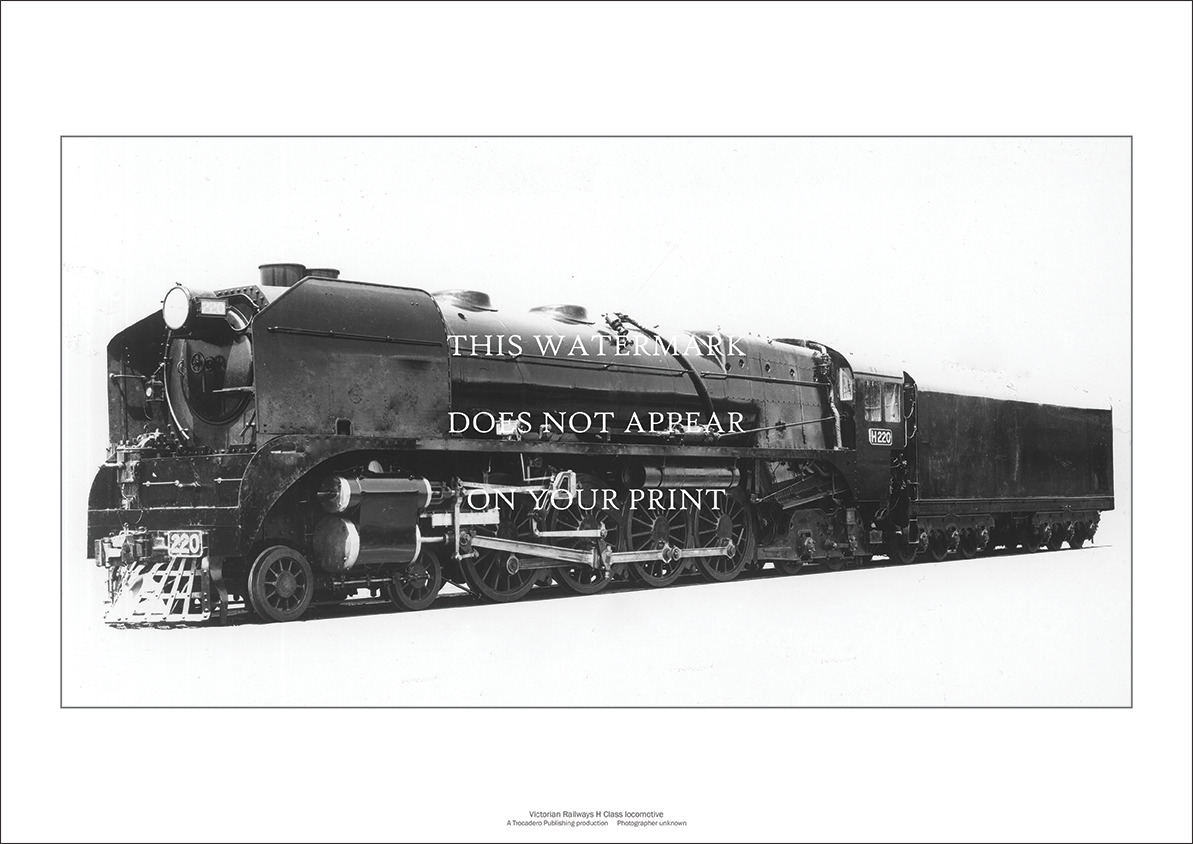 Victorian Railways H Class Steam Locomotive A2 Art Print – 59 x 42 cm Poster