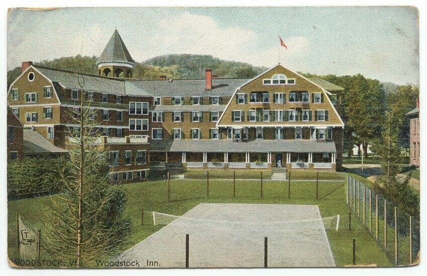 Woodstock Inn VT Tennis Court c1909 Tuck\'s Postcard Vermont