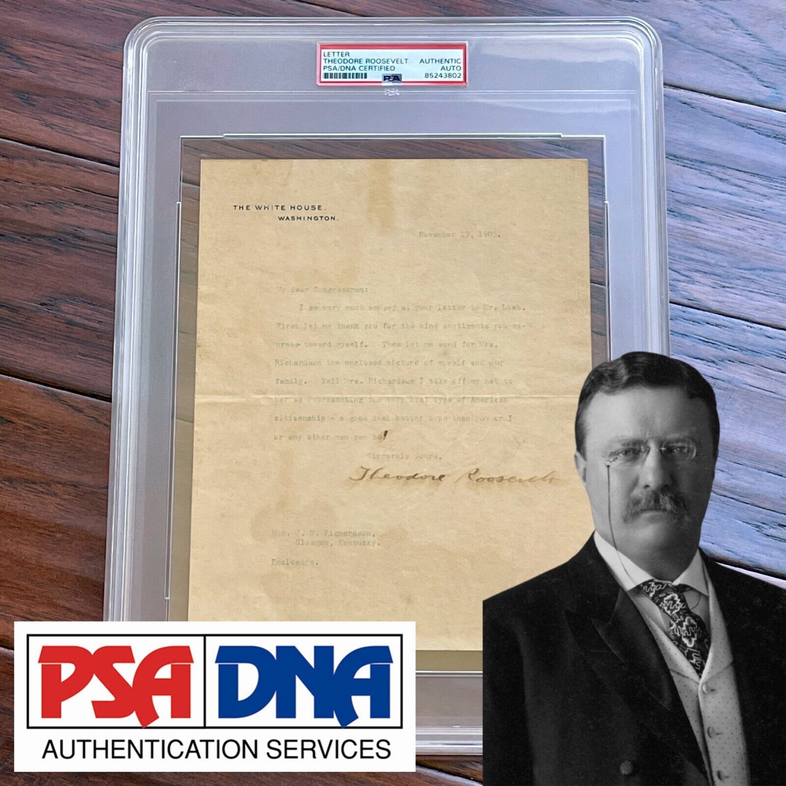 THEODORE ROOSEVELT * PSA * As PRESIDENT Autograph WHITE HOUSE Letter Signed