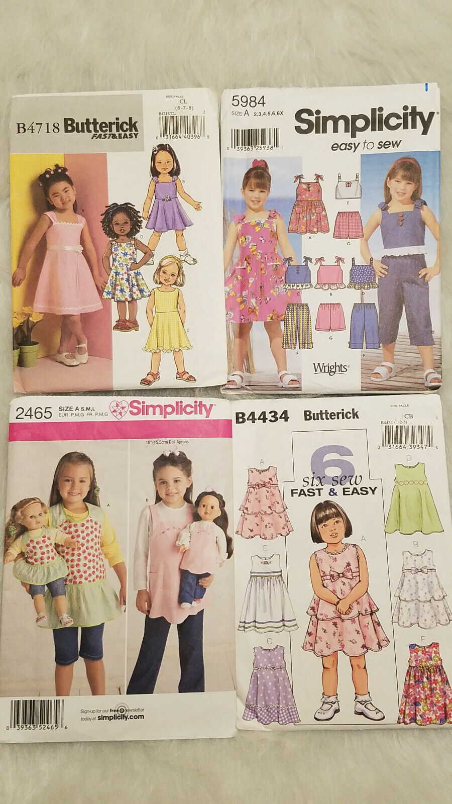 Sewing Patterns Little Girls Spring Summer Dress Shorts Capris Dolly & Me Apron
