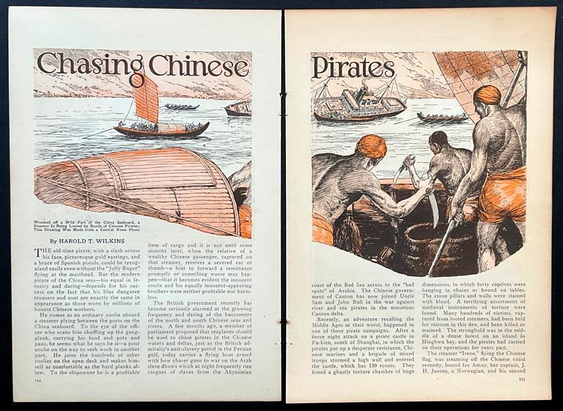 “Chasing Chinese Pirates” 1929 pictorial SS Irene incident British anti-piracy