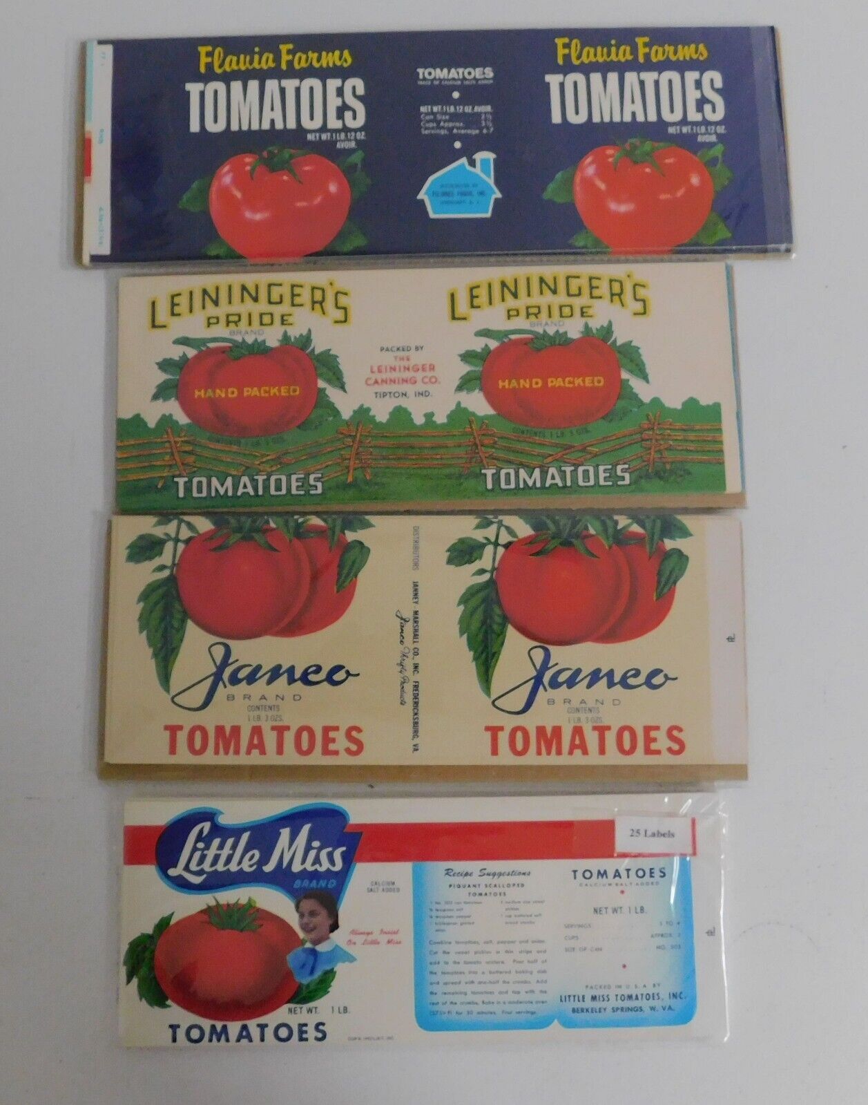 100 Vintage Tomatoes  can labels...4 Different....25 of each..Lot #2