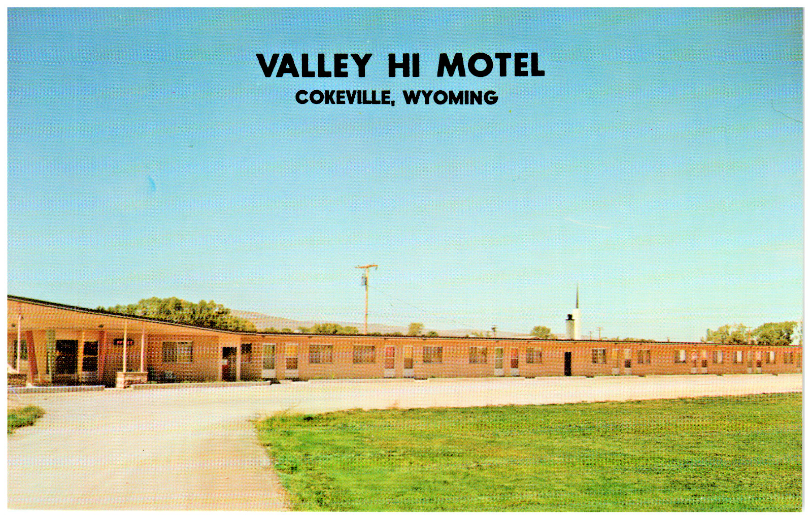 Postcard Chrome Valley Hi Motel Cokeville, Wyoming