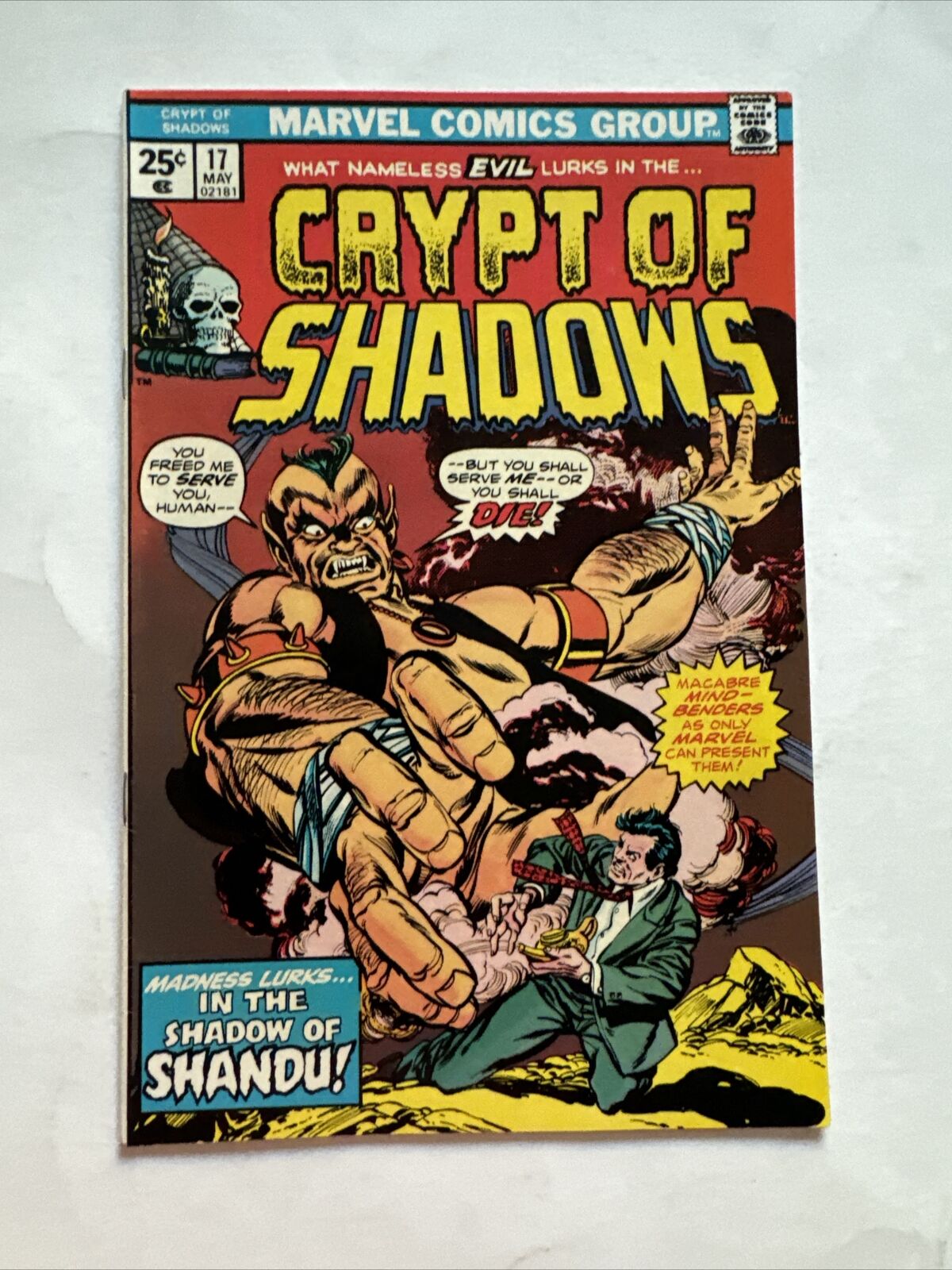 Crypt of Shadows 17 (May 1975, Marvel) In the Shadow of Shandu, Classic Horror